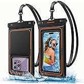 UNBREAKcable Floating Waterproof Phone Pouch 2 Pack, IPX8 Waterproof Phone Case Dry Bag Kayak/Beach/Cruise Travel Essentials, Water Proof Pouch for iPhone 17 16 15 Pro Max, Samsung S25 Ultra S24-7"
