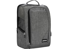 Pakiiock Golf Shoe Bag Zippered travel sport shoe bags With Mesh Ventilation, large back pocket and side pocket for men women black