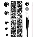 MEIBITE 6796PCS Shiny Black Hotfix Rhinestones