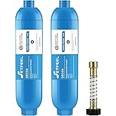RV Water Filter, NSF Certified Camper Water Filter For RV Garden, Camping Must Haves For Reduces Chlorine, Bad Taste, Odor, Inline Hose Filter with 1 Flexible Hose Protectors, Pack of 2