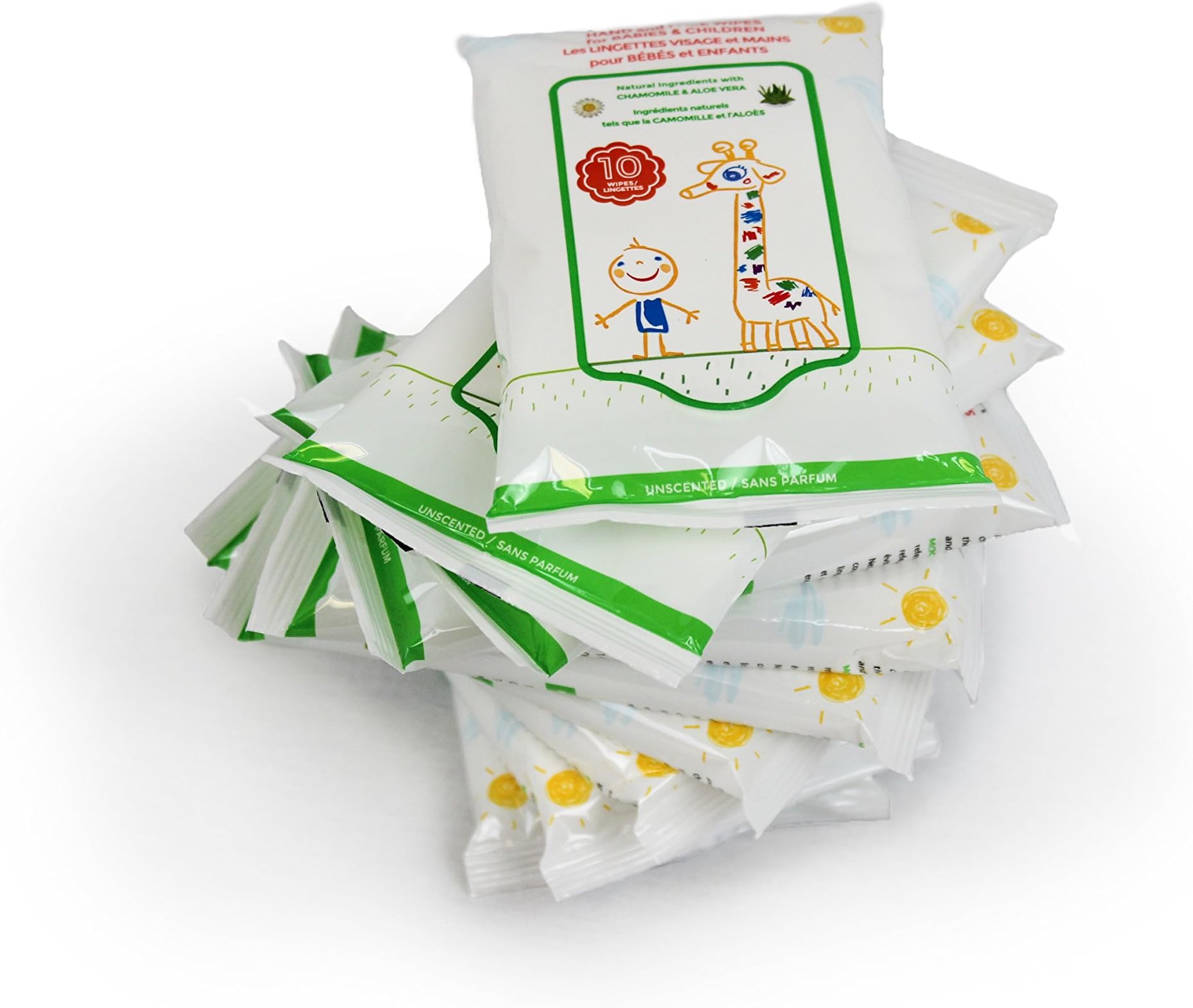 PURDOUX โข Hand and Face Wipes for Babies and Children, 120 Wipes (12 Packs of 10)