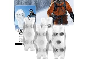 Crampons Ice Cleats for Shoes and Boots, Anti-Slip Traction Grips Spikes 5 Point Cleats Winter Snow Portable Crampons for Wal