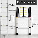 Neo Extendable Portable Foldable Telescopic Ladder 2.9M EN131 Stainless Steel view 8