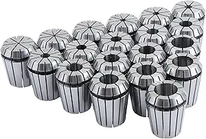 ESUMIC 19PCS ER32 Precision Spring Collet Set for CNC Workholding Engraving & milling Lathe Tool, 2mm-20mm
