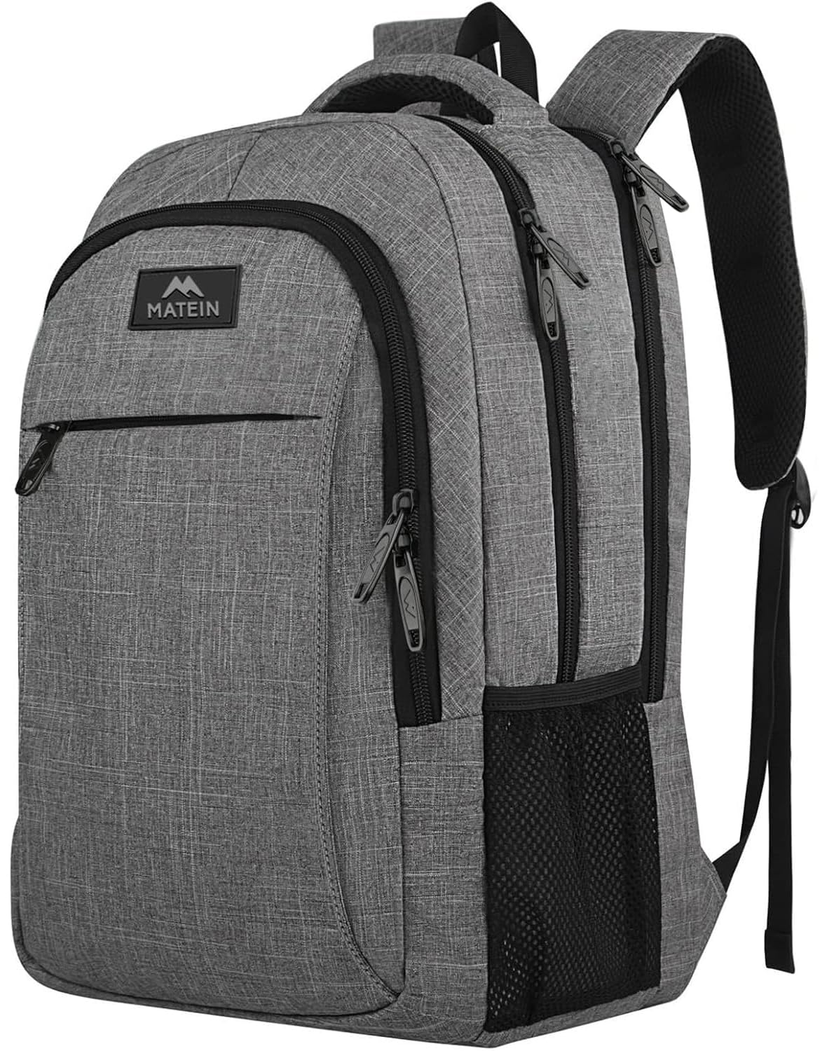 MATEIN Travel Laptop Backpack, Business Anti Theft Slim Sturdy Laptops Backpack Personal Item Bag, Water Resistant College School Computer Bag Gift for Men & Women Fits 15.6 Inch Notebook, Grey