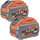 LONG FIT 2PACKS 60V MAX 15000mAh Replace for dewalt 60 Volt Battery DCB606 DCB609 DCB612 DCB615 Compatible with Original 20V/60V Power Tools and Chargers