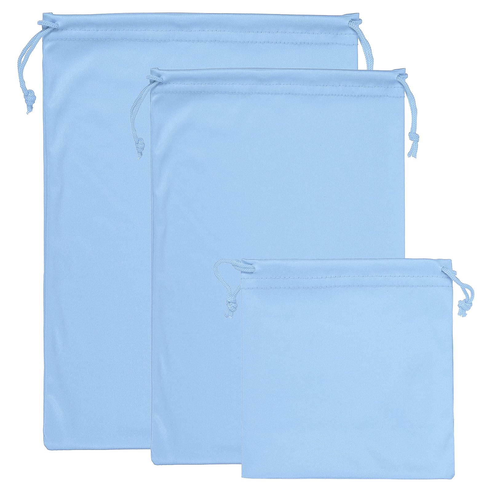 PATIKIL Ski Goggle Bag, 3 Pack Microfiber Pouch Protective Storage Case Sleeve, (5.9" x 5.9", 10.6" x 7.1", 11.8" x 9.1"), Light Blue