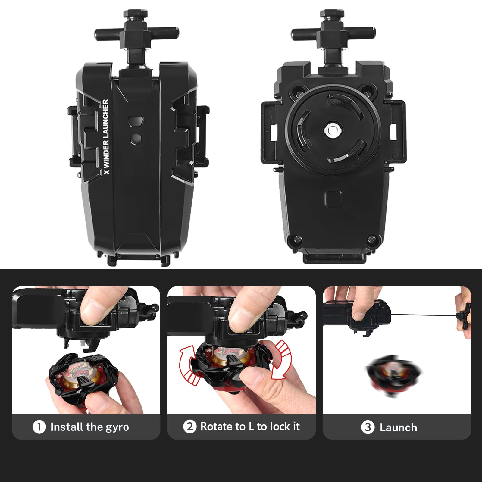 DEZAWRTY Left-Spin X Top with String Launcher Set, Cobalt Dragoon Attack Type X Series, Great Start Set for Beginners Battling Game