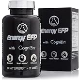 Nugevity Energy EFP with COGNIZIN, 60 Ct - NASA Nootropic Brain Supplement | Brain Vitamins for Energy, Focus, Attention, Memory and Cognitive Performance, with Citicoline, KSM-66 Ashwagandha, Theanine