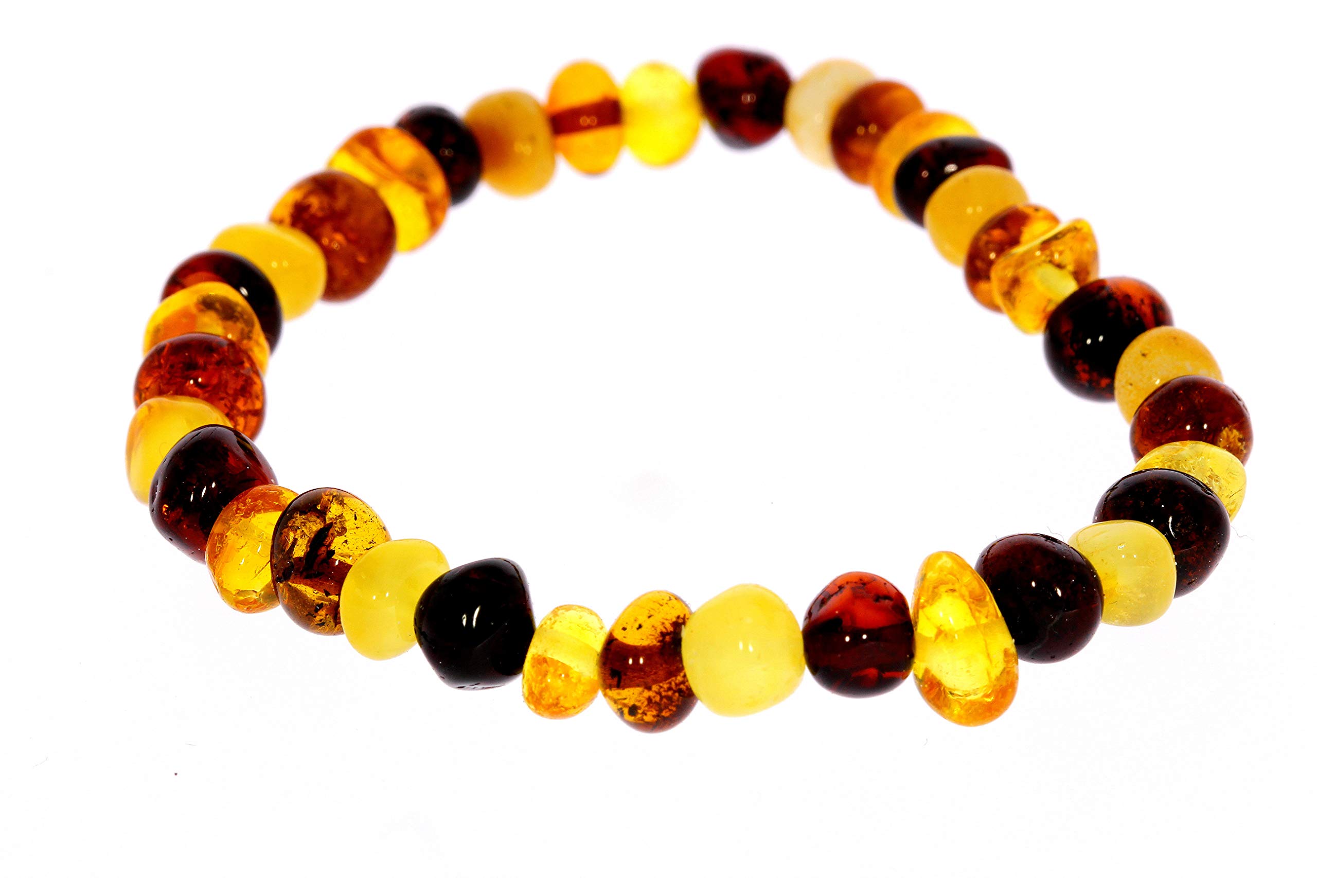 Premium Quality Natural Baltic Amber Baroque Bracelet by SilverAmber Jewellery UK - 100% Eco-Friendly Packaging - Money Back Guarantee - Adult - Mixed