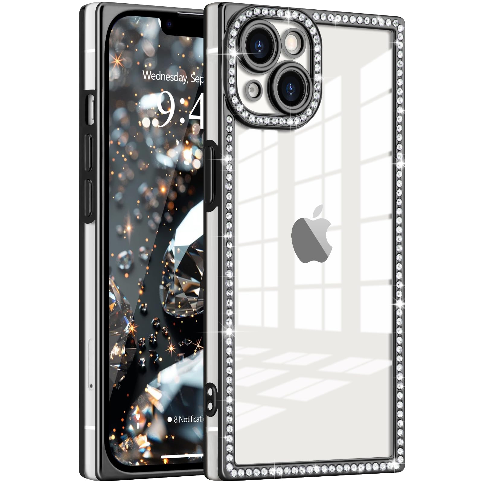 ROSEHUI Clear Glitter Phone Case for iPhone