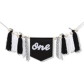 First Birthday Tassels Highchair Banner - ONE Birthday Banner with Tassels, High Chair Banner, Cool Style Theme Party Supplies, Cake Smash