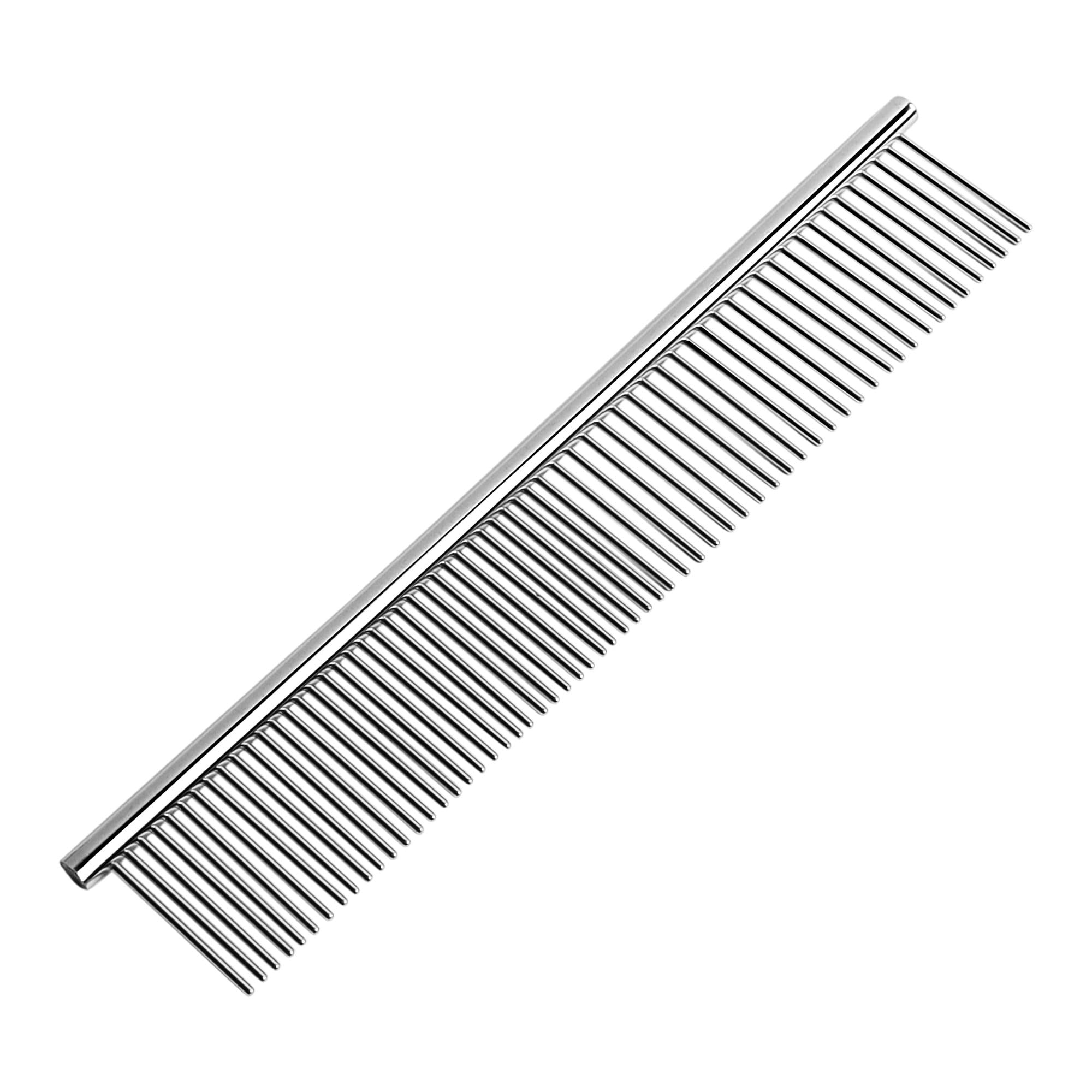 sourcing map Metal Pet Comb Pet Grooming Comb Rounded Teeth Dog Comb for Large, Medium and Small Dogs and Cats With Tangled Long Hair, 7.3IN, 1 PC
