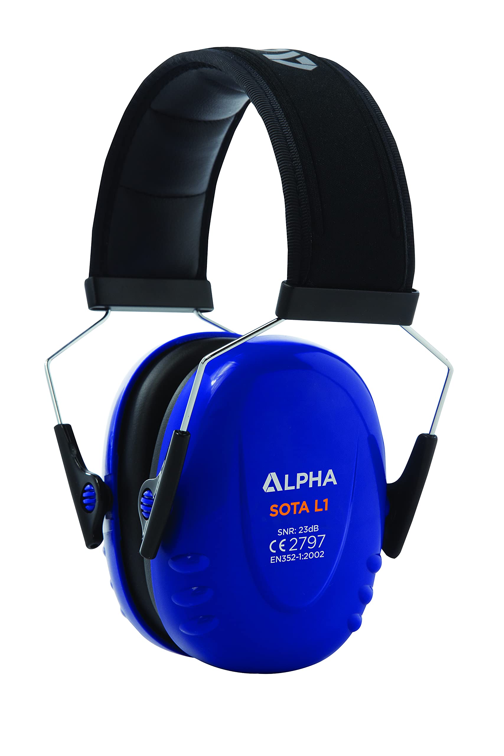 ALPHA SOTA L1 Black, Blue Low Attenuation Lightweight Safety Ear Defenders, Earmuffs Provides Hearing protection against High noise levels
