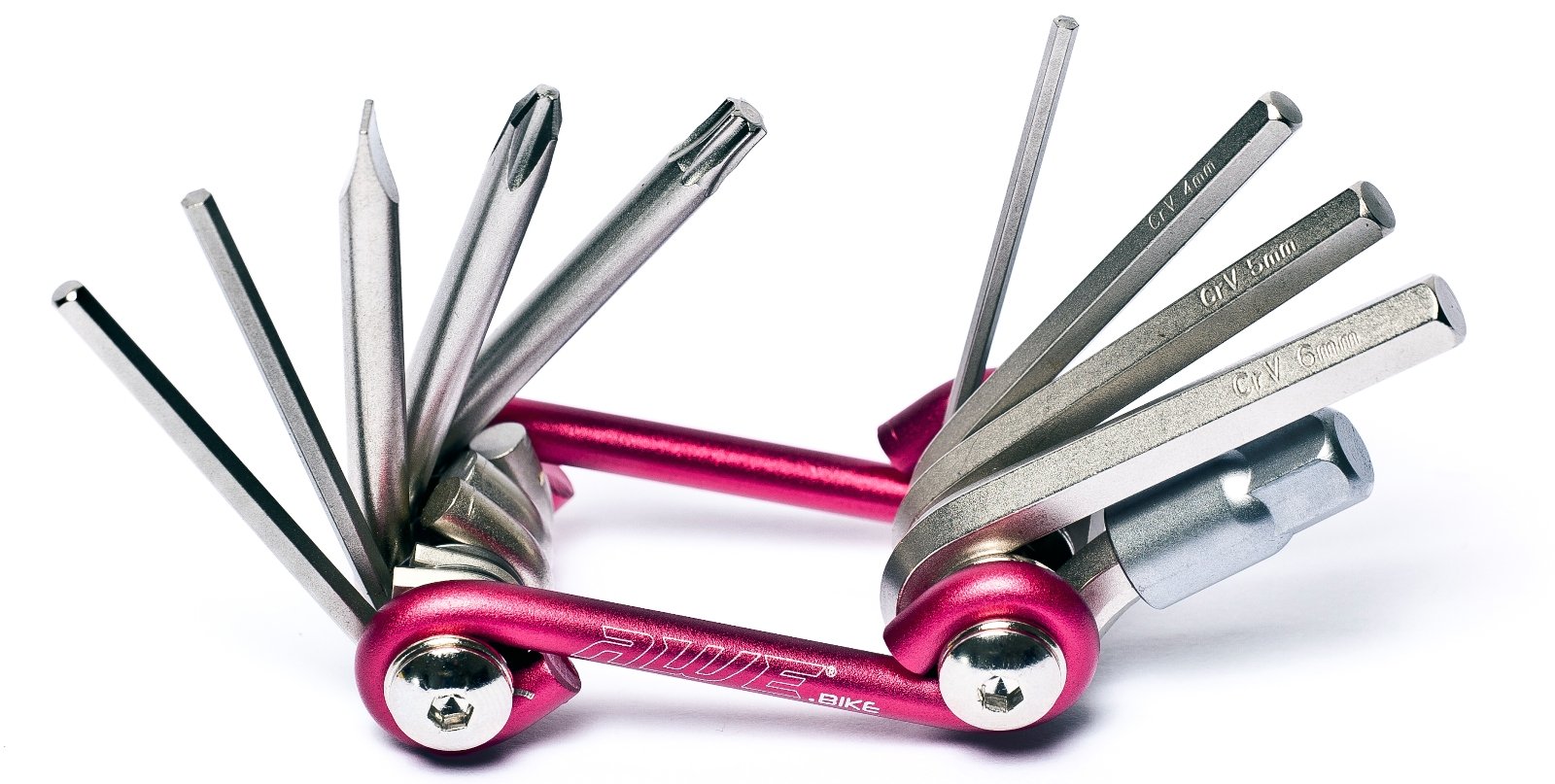 AWE® 10 Piece CR-V Special Hardened Steel Bike/Bicycle Multi Function Red Pocket Tool