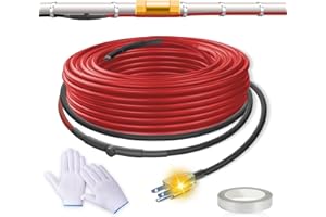 SnulyHeet 18 Feet Heating Tape for Pipe Freeze Protection with Build in Thermostat, 120V Electric Pipe Protection from Freeze