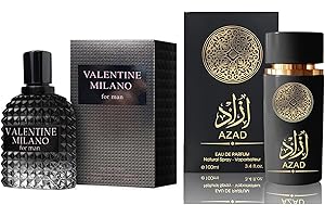 AFLUXE AZAD & Valentine Milano Men's Cologne Set | Long-Lasting Luxury Eau de Parfum Gift for Him (AZAD 3.4 oz + Musk 1.65 oz) | Bold Spicy & Creamy Chocolate Fragrances