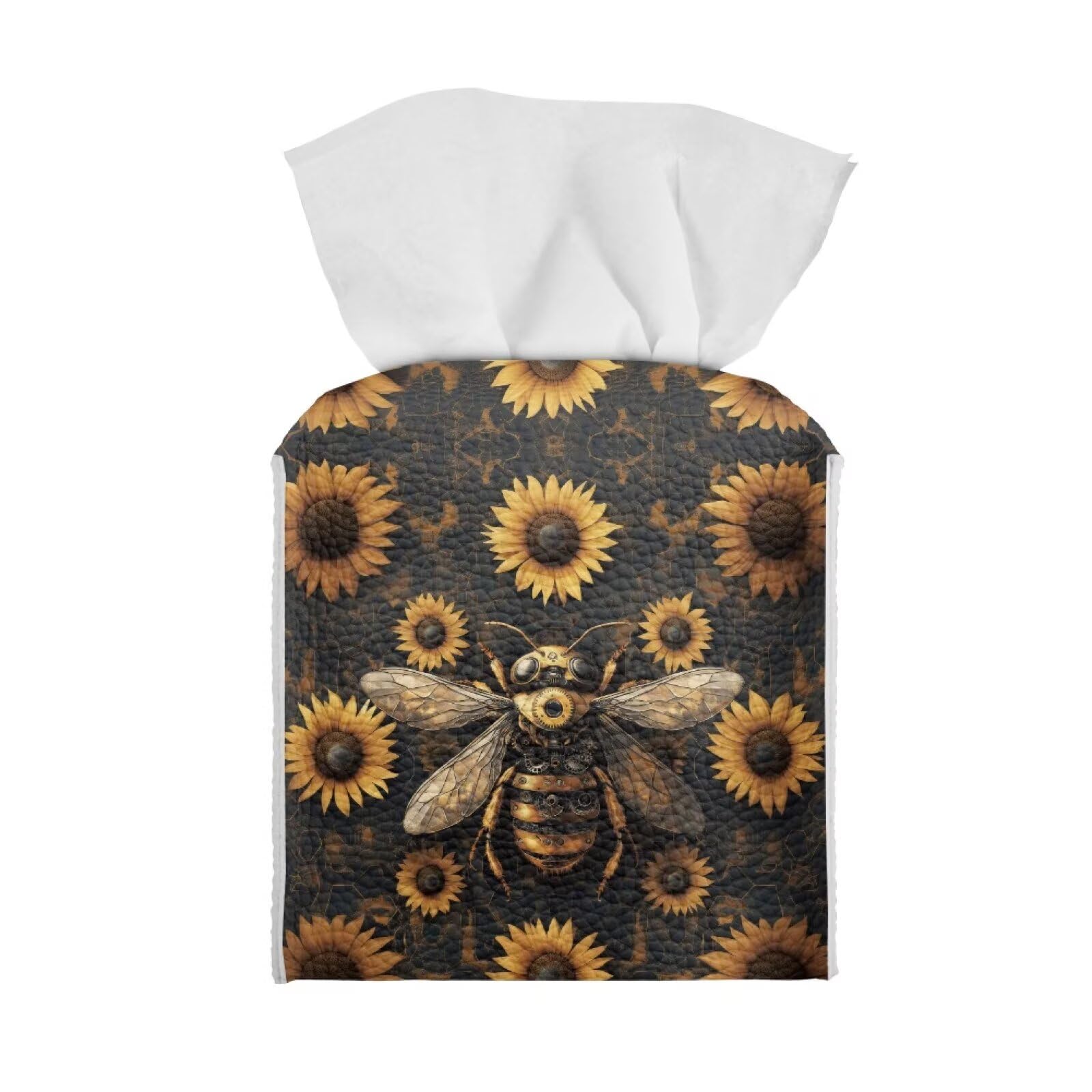 Talayituse Bee Sunflower Print Tissue Box Cover