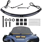 USOHAWLK LED Running Turn Signal Light Windshield Windscreen Trim Fit for Harley 2014+Touring Electra Glide Street Glide Ultra Limited (Black Windshield Trim, LED Running/Turn Signal, Smoke Lens)