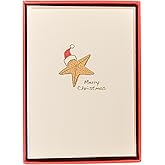 Graphique Starfish Christmas Cards, Pack of 15 Cards with Envelopes, Blank Inside, La Petite Press Collection Boxed Set, 3.25" x 4.75"