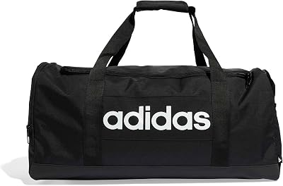 Unisex Adulto Essentials Linear Duffel Bag Duffel Bag, Black/Black/White, M