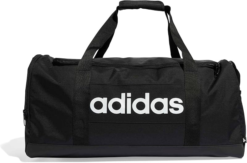 Unisex Adulto Essentials Linear Duffel Bag Duffel Bag, Black/Black/White, M