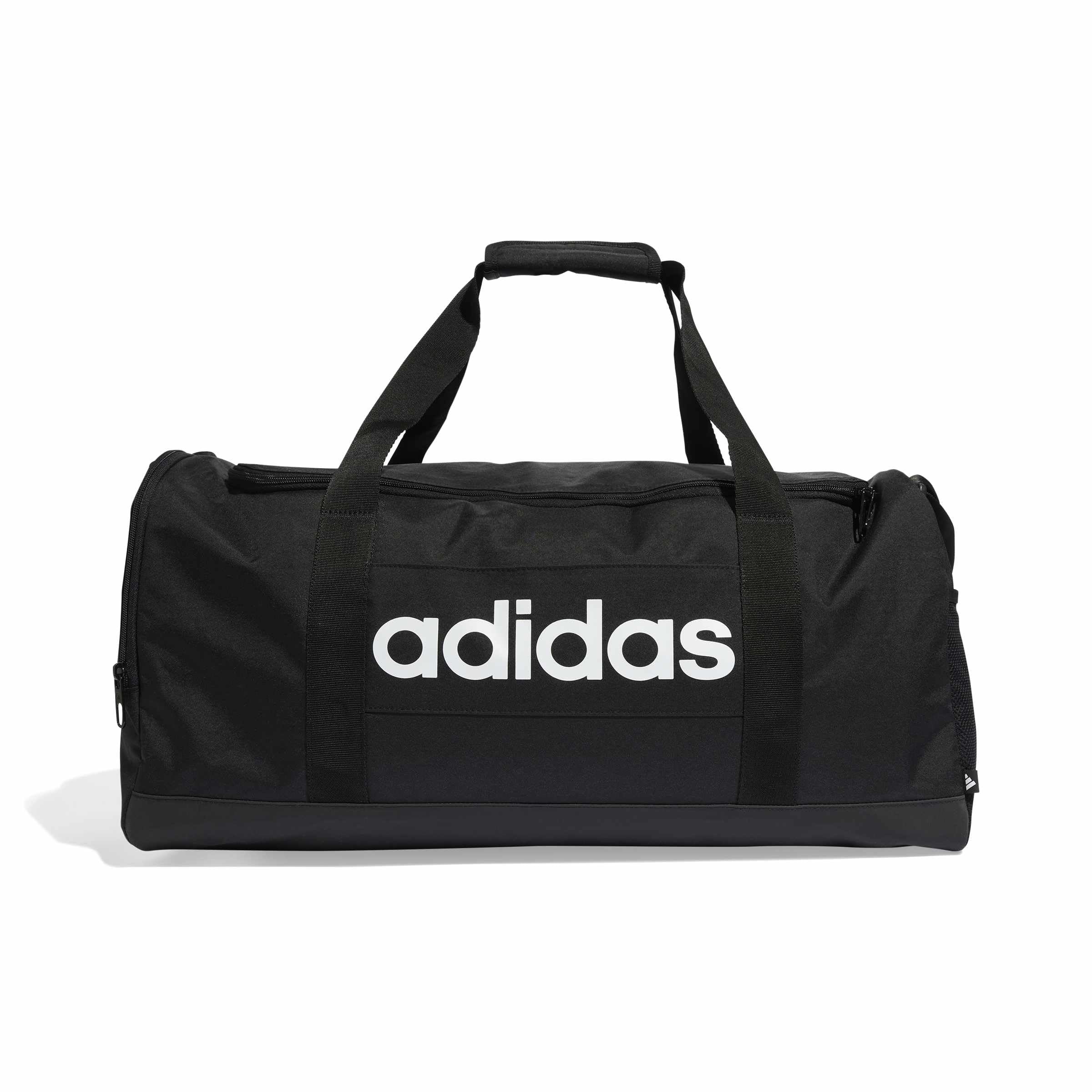 adidas Unisex Essentials Linear Duffel Bag Duffel Bag, Black/Black/White, M