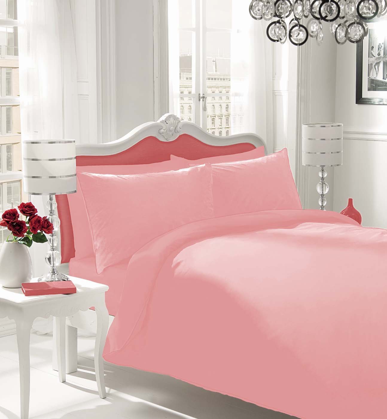Marilyn Bed and Bath Pollycotton Duvet Set Available In and Sizes (Pink, King)