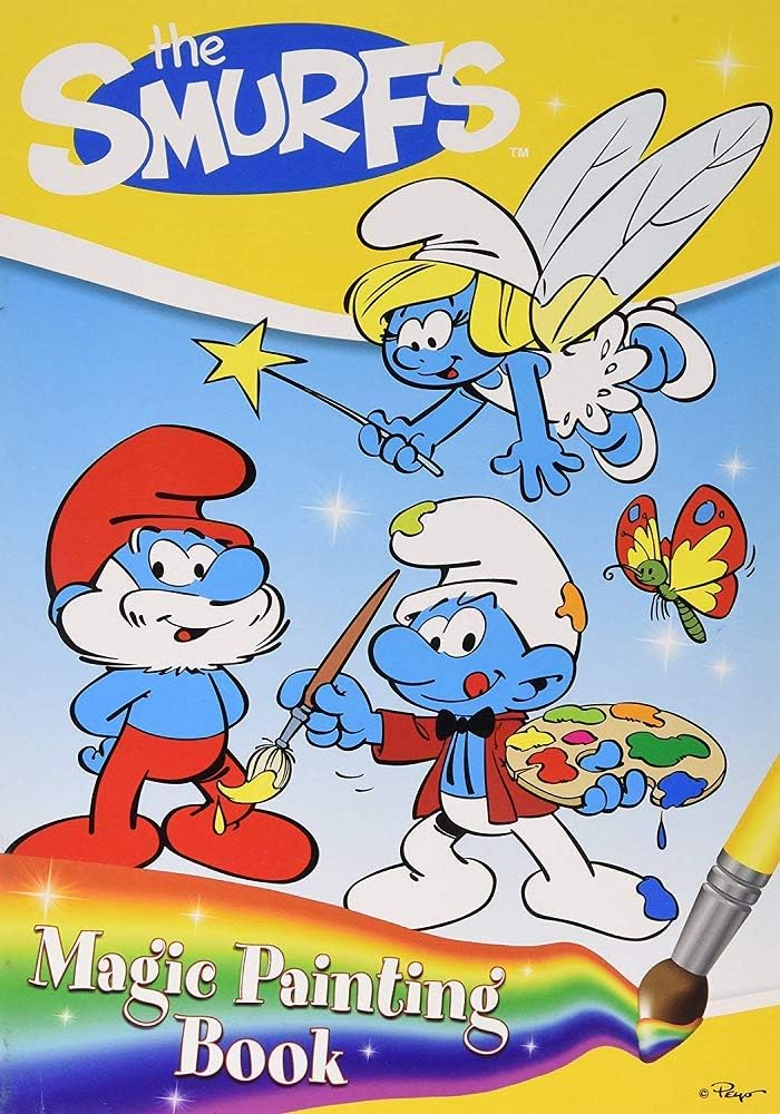 THE SMURFS MAGIC PAINTING BOOK PAINT WITH WATER ACTIVITY COLOURING
