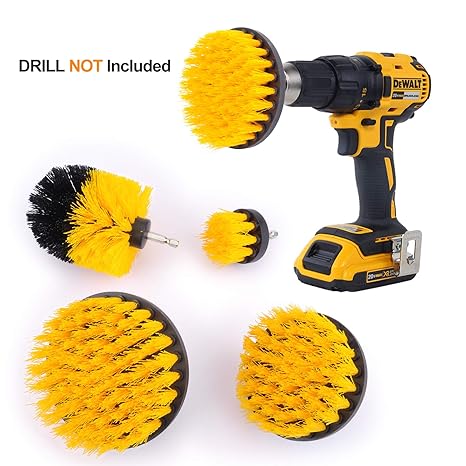 Kuyang Bohrmaschine Bürstenaufsatz Bohrbürsten Befestigung Scrubber Reinigung Kit zum Reinigen der Autodusche Fliesenräder Te