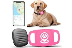 VEEIND Smart Dog Tracker, Work with Apple Find My, Pet Tracking Tag with Enhanced Monitoring for Reliable Location Tracking, Not a GPS Device (Pink)