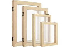 JMIATRY 4PCS Paper Making Screen 4 Size Mold and Deckle for Paper Makings Kit A6, A5, A4,A7 Papers Making Supplies Papers Mak