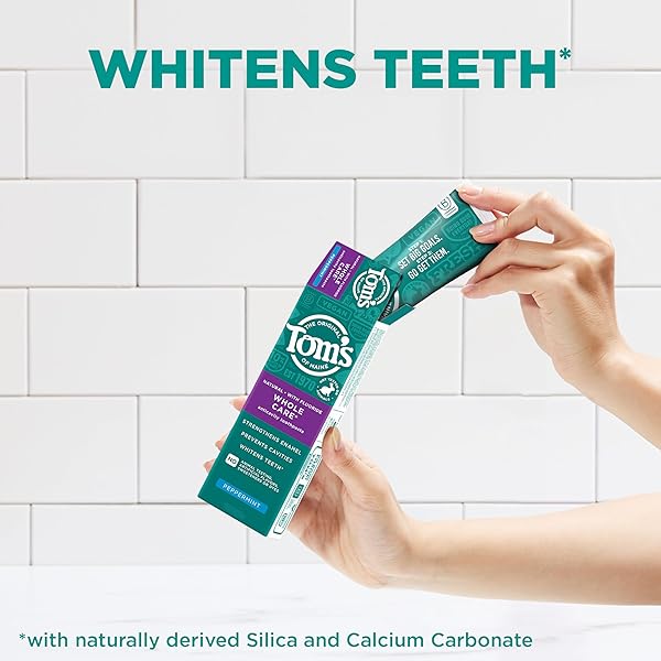TOM’S OF MAINE WHOLE CARE NATURAL TOOTHPASTE WITH FLUORIDE, PEPPERMINT, 4 OZ. 3-PACK (PACKAGING MAY VARY)