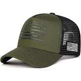 SPGRDER American Flag Trucker Hat, Breathable Mesh Snapback Baseball Cap for Men Women