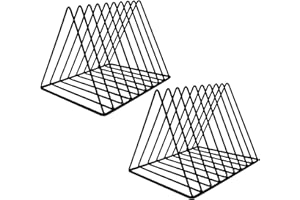EASEPRES 9 Slot Mesh Magazine Rack Book Record Holder, Desktop Iron Storage Rack Bookshelf Multifunction Triangle Wire File O