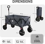TIMBER RIDGE Festival Trolley on Wheels 200L 100kg Folding Cart with Brakes view 7