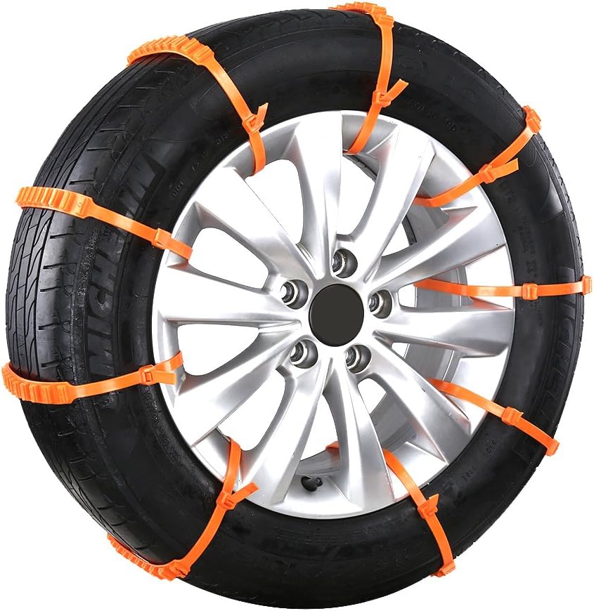 10 PCS Nylon Tire Snow Chain for Car SUV Truck with Tensioner Buckle