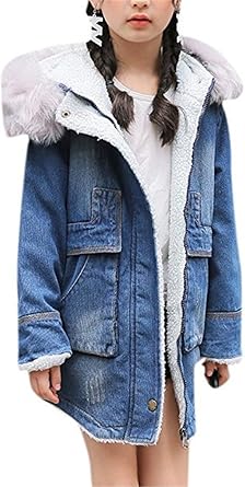 girls fur lined denim jacket