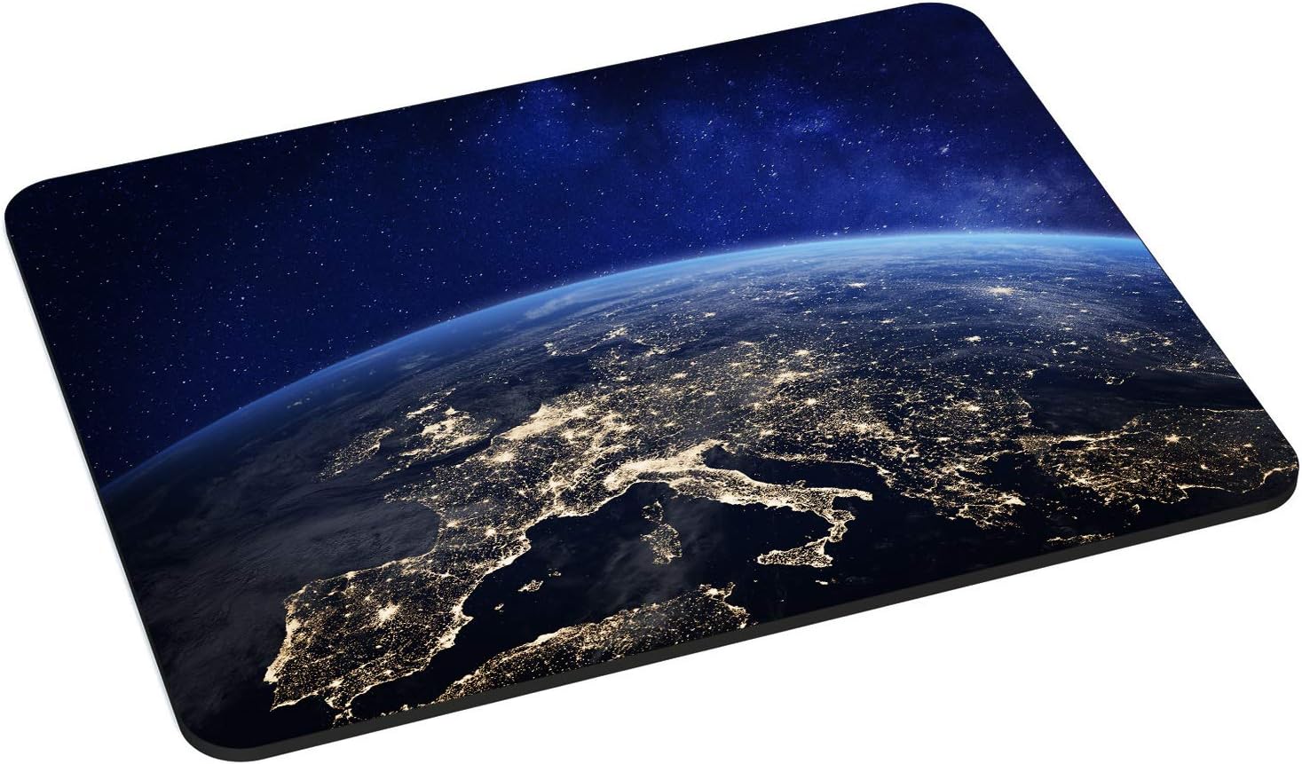 Pedea Gaming and Office Mouse Mat - 220 x 180 mm - with Stitched Edges and Non-Slip Base - Space Night, 220L x 220W mm