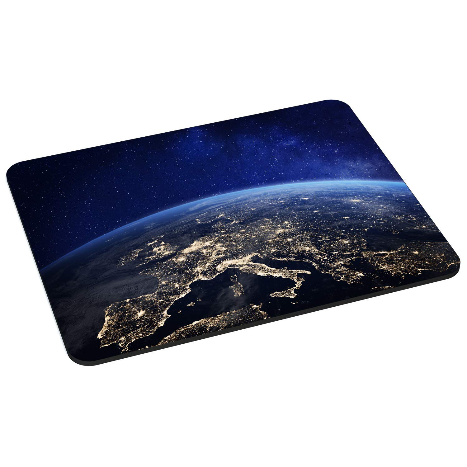 Pedea Gaming and Office Mouse Mat - 220 x 180 mm - with Stitched Edges and Non-Slip Base - Space Night