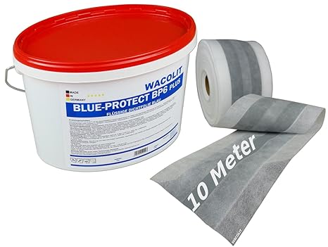 WACOLIT'Dichtset 3' 6kg Flüssige Dichtfolie + 10m Dichtband, Flüssigfolie Duschabdichtung Badabdichtung Abdichtungsset Fliese
