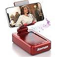 JTEMAN Portable Phone Stand with Speaker Bluetooth Wireless,Gifts for Men Women,Birthday for Women,Kitchen Gadgets for Men,Phone Holder for Desk - Red