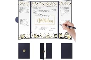 Idealmuzik Birthday Guest Book Alternative Decorations for Men Women,Party Signature Certificate,Happy Birthday Decorations,Birthday Party Supplies Gift Sign