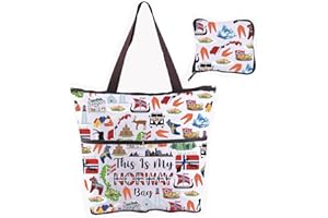 VAMSII Norway Travel Reusable Foldable Bag Norway Souvenir Scandinavian Gift Norwegian Lovers Gifts Norway Traveller Bag