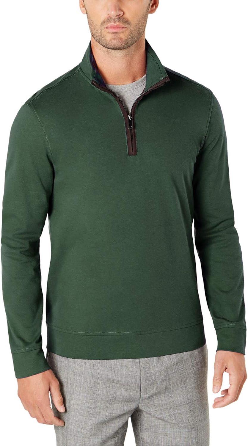 green zip sweater