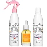 Rizos Curls LOC Method Bundle, Refresh and Detangle Spray &amp; Nourish Oil &amp; Curl Defining Cream Bundle, Add Deep Moisture while Detangling and Adding Shine