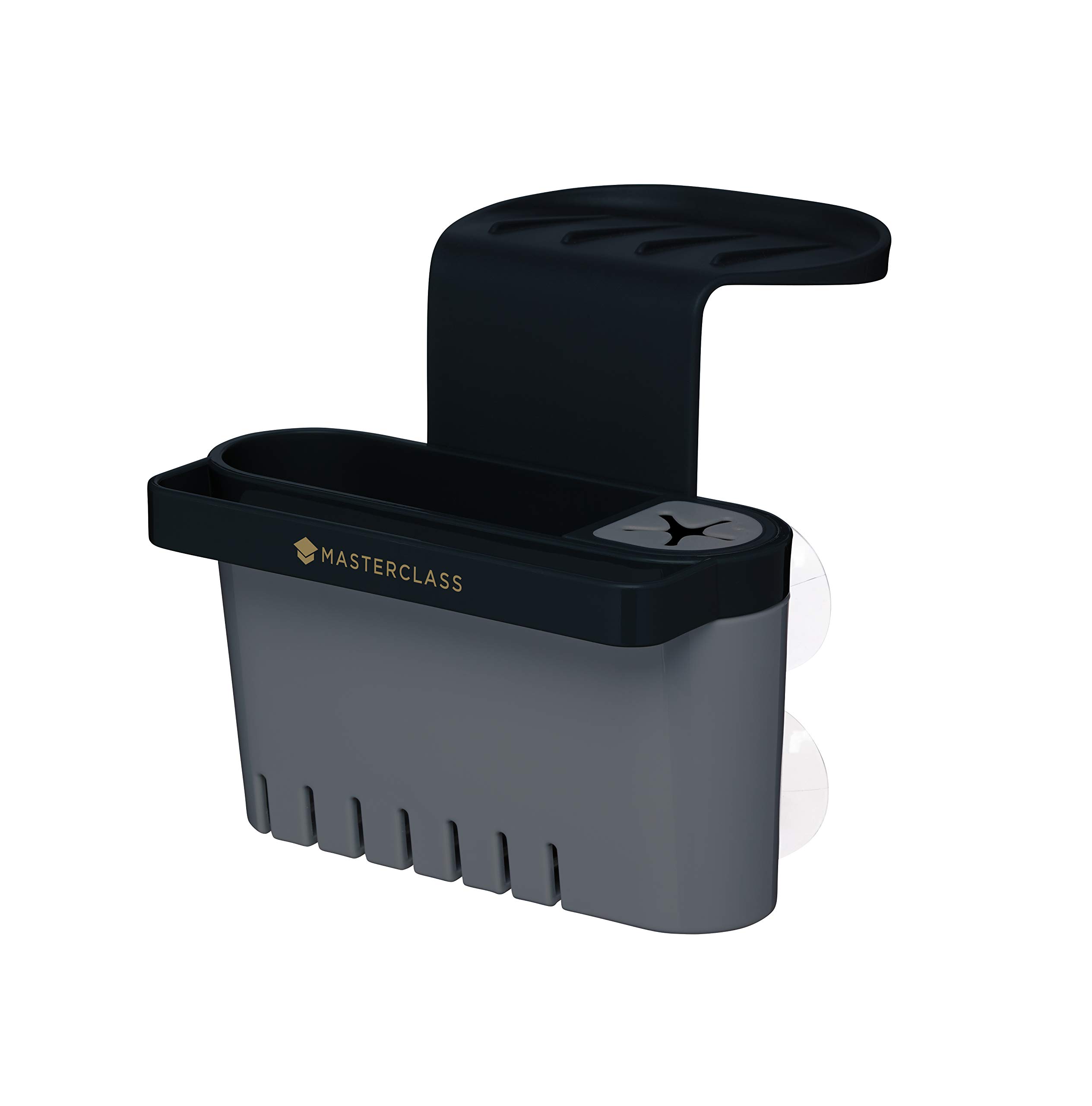 MasterClass Suction Sink Tidy, Plastic, Black / Grey, Adjustable Size
