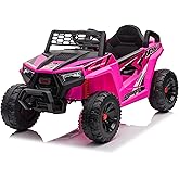 TOBBI 12V Kids Ride On Car Toy, Toddlers Electric Off-Road Truck, Battery-Powered 4 Wheels Vehicle to Drive with 25W Dual Mot