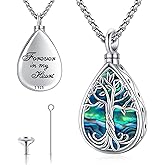Eusense Cremation Jewelry for Ashes Urn Necklace to Put Ashes In 925 Sterling Silver Memorial Pendant Tree of Life Infinity Urn Necklaces for Ashes Necklace for Women Men