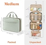 Lifewit Large Hanging Travel Toiletry Bag Mint Green with 4 Compartments view 2